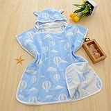 ベビーバスローブ おくるみ マント 保温性 4 重 ふわふわガーゼタオル C