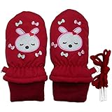 【290001】2017年 冬物 スノー手袋 防寒衣料 撥水加工 ミトングローブ 12.うさぎ-レッド◇3-4才