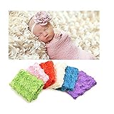 makaorベビー写真撮影プロップローズソフト小道具写真毛布新生児ラップおくるみ Size: 65cmx100cm/25.6"x39.4" For 0-6 Months Baby レッド