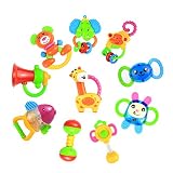 Coolplay 10pcsベビーHand ShakeベルリングRattles Biting接着Teethersおもちゃ – 色May Vary