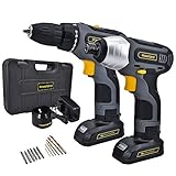 パワーランド (powerland) 電動工具2台セット ドリルドライバー&インパクトドライバー 豊かなビット付 CC006