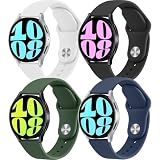 【4セット】for Samsung Galaxy Watch 7/FE/6/5/4 バンド 40mm 44mm/Galaxy Watch 6 classic バンド 47mm 43mm/Galaxy Watch 4 Classic 46mm 42mm/アクティブ 2 レディース/メンズ シリコーン、20mm リストバンド スポーツ ストラップ for Samsung ギャラクシーウォッチ5 Pro 45mm/Galaxy 3 41mm