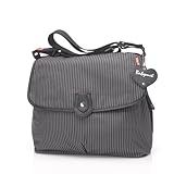 ベイビーメル 【Babymel】 Satchel(サッチェル) グレイ/ストライプ　マザーズバッグ ショルダーバッグ  ママバッグ