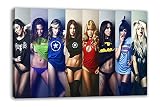 Marvel Tシャツセクシーレディースキャンバス壁アート 44" X 26" DP_1983