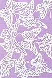 The Rug Market 71192B Handmade Rugs, Multi Butterfly Lavander, Multicolor [並行輸入品]