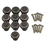 BQLZR 20 x 18 mm亜鉛合金ブロンズヴィンテージスタイル引き出しドアレッドワインボックスプルハンドル&ネジ10個パック