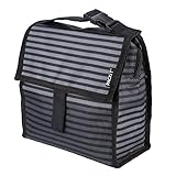 Freezable Mini Lunch Bag, Gray Stripe