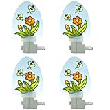 Sunlite e110 / 4pk Coloredステンドグラス装飾夜ライト