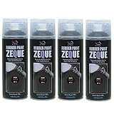 AZ(エーゼット) ラバーペイント ZEQUE 油性 RP-2 グロスブラック 400ml(RP020)×4本 SE309