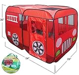 Large Red Fire Truck Pop-Up Play Tent - Fire Engine with Side Door Entrance for Boys or Girls for In