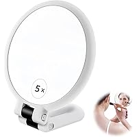 Amazon | メリー 片面約5倍拡大鏡付折立ミラー シルバー CH-9740