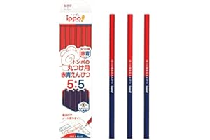 トンボ鉛筆 赤青鉛筆 (5:5) 12本 丸つけ用 六角 ippo! 1ダース CV-KIVP
