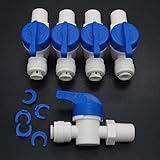 5 PCS OD Tube Ball Valve Quick Connect Fitting 1/4 RO Water System [並行輸入品]