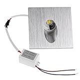 ONEVER Recessed Wall Lamp | Square LED Aluminum Step Stairs Lamp | Porch Pathway Wall Lamp | 1W Base