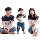 [Veroman] 親子コーデ キッズ Tシャツ リンクコーデ (4号 星柄)