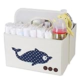ANG 収納ボックス 防水 オックスフォード 折りたたみ 取っ手付き 多機能 オムツ 収納 雑物収納 小物整理 便利 おしゃれ 改良版(ホエール)