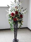 山久【シルクフラワー】 カサブランカ と ローズのスタンド付きアレンジ 1108-2082 【CT触媒加工】【造花】