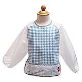 (ニニータ)ninita　お食事エプロン 長袖エプロン/C.千鳥柄サックス