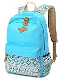 レディース デイバック　リュック 　キャンバス素材 メンズリュック　バッグ (スカイブルー) [並行輸入品]