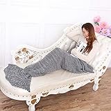 Hughapy? Latest Handmade Mermaid Tail Blanket Knitted Sleeping Bag Sofa Bed Snuggle Cozy for Adults 