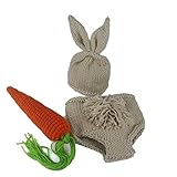 サクララ(Sakulala) ベビー コスチューム 毛糸 うさぎ 兎ちゃん 寝相アート 着ぐるみ 記念撮影 3セットベビー用着ぐるみ　そらまめ　コスチューム 寝相アート ベビー服 着ぐるみ 新生児 赤