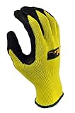 G & F 1516L Premium High Visibility Work Gloves for General Purpose, MicroFoam Double Textured Latex