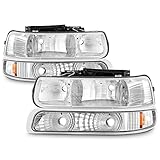 ACANII - クリア99-02 シルバラード 00-06 タホ サバーバン ヘッドライト用 アンバーリフレクターバンパードライバー+助手席側