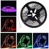 LEDMO 12V Flexible SMD 5050 RGB LED Strip Lights, LED Tape, Multi-colors, 300 LEDs, Non-waterproof, 