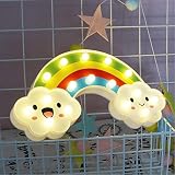 レインボーLEDナイトライト、eonsmn電池式かわいいレインボークラウドマーキーSign for Kidsベビーホームベッドルーム装飾