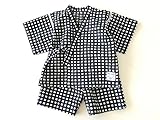 bebe couture(ベベクチュールベビー用品専門店)日本製ベビー甚平黒ギンガム80ｃｍ