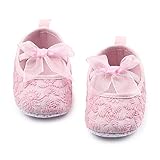 PUERI ファーストシューズ　ベビーシューズ プリンセス シューズ カジュアル　蝶結び 滑り止め 可愛 素敵　柔らかい　快適　 (L, ピンク)