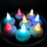 (愛の灯)Youngerbaby 24/水に浮くローソク LEDキャンドルライト 癒しの雰囲気誕生日パーティーやクリスマスなどの装飾用（光が多様な色にゆっくり移ろいで行くタイプです）