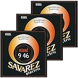 サバレス エレキギター弦 SAVAREZ HEXAGONAL EXPLOSION LINE ELECTRIC GUITAR STRINGS (H50XLL, 3セット)