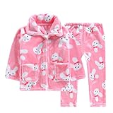 CXYP　ベビー　子供　パジャマ　上下セット　ルームウェア　パジャマセット　上着＆ズボン　赤ちゃん　秋冬　動物　ふわふわ　カワイイ　キャラクター 　男の子 　女の子 　防寒着　寝間着　 (120cm,