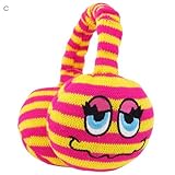 ニットイヤーマフ キッズ＆レディース用 ear-muff-4-3.MONSTER C(黄×濃ピンク)