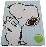 西川 リビング スヌーピー 裏 ガーゼケット シャボンスヌーピー柄 サックス