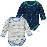 西松屋 [HOT WRAP] +cotton 2枚組長袖ショルダーロンパース肌着（くまノルディック） 【70cm・80cm・90cm・95cm】　70