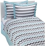 My Baby Sam Chevron in Aqua Bedding Set- Full- Aqua [並行輸入品]