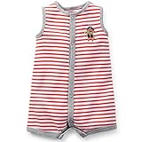 カーターズ（Carter's）2015年春夏　男の子用赤x白ボーダー元気なパイレーツモンキー刺繍入りお出かけ用半袖クリーパー 並行輸入 (newborn(-55cm)) [並行輸入品]