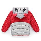 子供服　歌を愛する　男の子 女の子　ベビー服　コート アウター ダウンジャケット 秋冬物 防寒着 保温 厚手 多色　かわいいパンダの漫画　人気 　欧美風　プレゼント 旅行 保育園 2~5歳 (110C