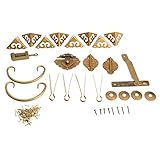 木箱装飾セット 銅キット 蝶番＋コーナーブラケット＋金属バックル+ボックスラッチ ネジ付き 家具キャビネットハードウェア