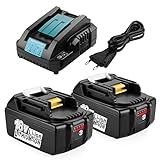 Powilling マキタ互換18vバッテリー 充電器セット BL1860B C18RC 14.4v-18v バッテリー充電器 マキタバッテリー 18v BL1860 BL1850 BL1830 BL1840 BL1830b BL1840b BL1850b BL1860b