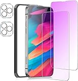 iPhone14 pro max ガラスフィルム ブルーライトカット 【2+2枚セット】 iphone14pro max 保護フィルム ブルーライト アイフォン14pro max 液晶フィルム 保護シート iPhone14promax 用 強化ガラス 【ガイド枠付き/目の疲れを軽減】 iPhone14PROMAX 用 カメラフィルム