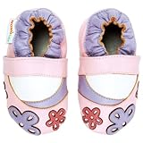 モモ ベビー 乳児/幼児用デイジーが散らばったピンク ソフト ソール レザーシューズ ネイビー 6-12ヶ月/米国幼児用サイズ3-4 M (インポート)