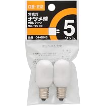 Amazon | ナツメ球 5W白 2個組 | オーム（OHM） | 白熱電球