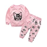 (プタス)Putars ベビー服 子供服 上下セット パーカー 長袖 女の子 猫柄 面白い 可愛い 春 秋 スポーツ 運動会 旅行 記念日 プレゼント 1-5歳