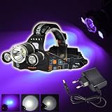 Boruit 5000lm 3x XML T6 White+2r2 Uv LED Headlamp Head Light Torch+charger Suit by WUQIUYI