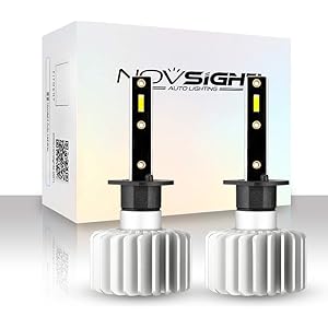 NOVSIGHT ledヘッドライト H1 ファンレス LEDバルブ led h1 フォグランプ 10000LM(500…