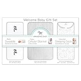Amazing Baby Gift Set 3 pieces Confetti Cotton Sleeping Sack Muslin Swaddle Cellular Blanket Pastel 