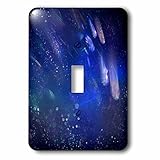 3dローズAnne Marie Baugh – Galaxy – Falling Stars Bright Blue Sparkle Galaxyデザイン – 照明スイッチカバー – シングルトグルス